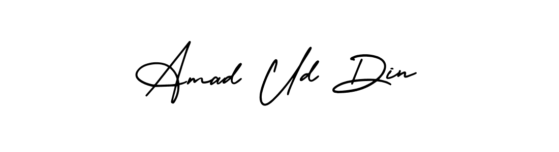 Also You can easily find your signature by using the search form. We will create Amad Ud Din name handwritten signature images for you free of cost using AmerikaSignatureDemo-Regular sign style. Amad Ud Din signature style 3 images and pictures png