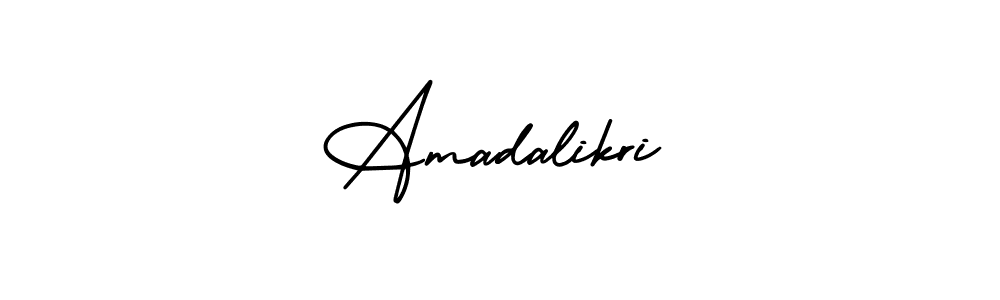 The best way (AmerikaSignatureDemo-Regular) to make a short signature is to pick only two or three words in your name. The name Amadalikri include a total of six letters. For converting this name. Amadalikri signature style 3 images and pictures png