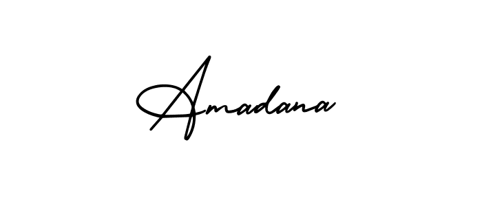 How to make Amadana name signature. Use AmerikaSignatureDemo-Regular style for creating short signs online. This is the latest handwritten sign. Amadana signature style 3 images and pictures png