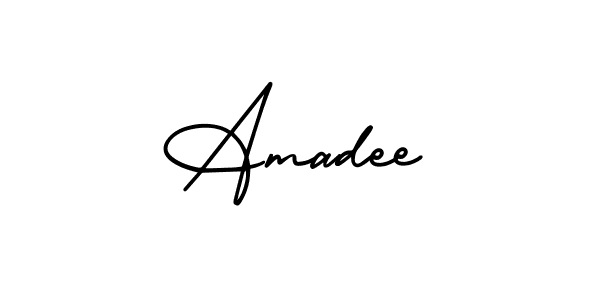 How to make Amadee name signature. Use AmerikaSignatureDemo-Regular style for creating short signs online. This is the latest handwritten sign. Amadee signature style 3 images and pictures png