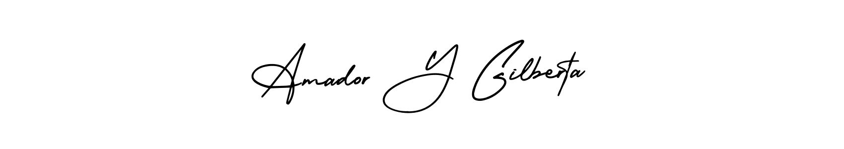 How to make Amador Y Gilberta name signature. Use AmerikaSignatureDemo-Regular style for creating short signs online. This is the latest handwritten sign. Amador Y Gilberta signature style 3 images and pictures png