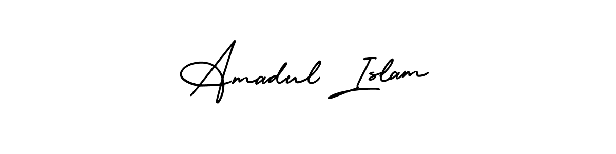 How to make Amadul Islam name signature. Use AmerikaSignatureDemo-Regular style for creating short signs online. This is the latest handwritten sign. Amadul Islam signature style 3 images and pictures png