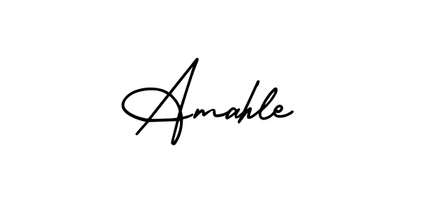 Use a signature maker to create a handwritten signature online. With this signature software, you can design (AmerikaSignatureDemo-Regular) your own signature for name Amahle. Amahle signature style 3 images and pictures png