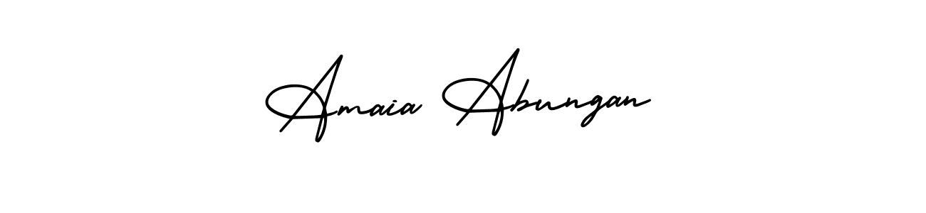 Make a short Amaia Abungan signature style. Manage your documents anywhere anytime using AmerikaSignatureDemo-Regular. Create and add eSignatures, submit forms, share and send files easily. Amaia Abungan signature style 3 images and pictures png