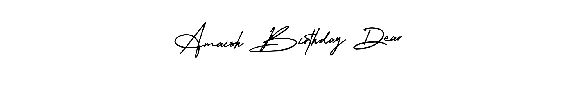 The best way (AmerikaSignatureDemo-Regular) to make a short signature is to pick only two or three words in your name. The name Amaish Birthday Dear include a total of six letters. For converting this name. Amaish Birthday Dear signature style 3 images and pictures png