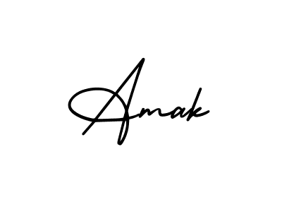 How to make Amak name signature. Use AmerikaSignatureDemo-Regular style for creating short signs online. This is the latest handwritten sign. Amak signature style 3 images and pictures png