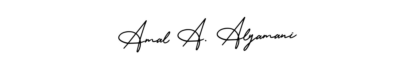 This is the best signature style for the Amal A. Alyamani name. Also you like these signature font (AmerikaSignatureDemo-Regular). Mix name signature. Amal A. Alyamani signature style 3 images and pictures png