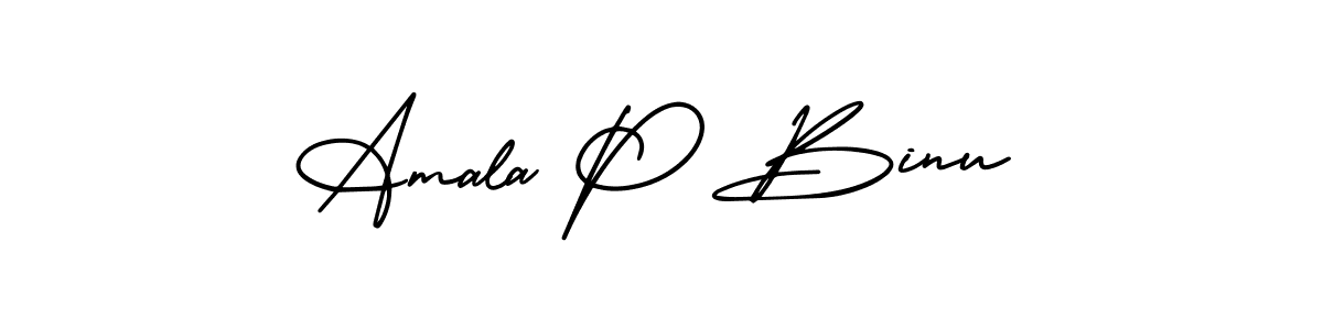 Also You can easily find your signature by using the search form. We will create Amala P Binu name handwritten signature images for you free of cost using AmerikaSignatureDemo-Regular sign style. Amala P Binu signature style 3 images and pictures png