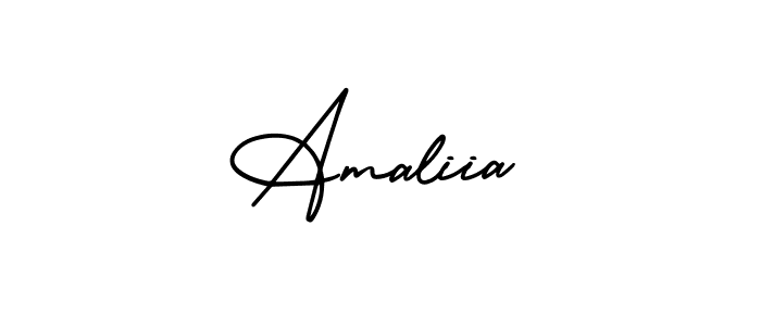 You should practise on your own different ways (AmerikaSignatureDemo-Regular) to write your name (Amaliia) in signature. don't let someone else do it for you. Amaliia signature style 3 images and pictures png