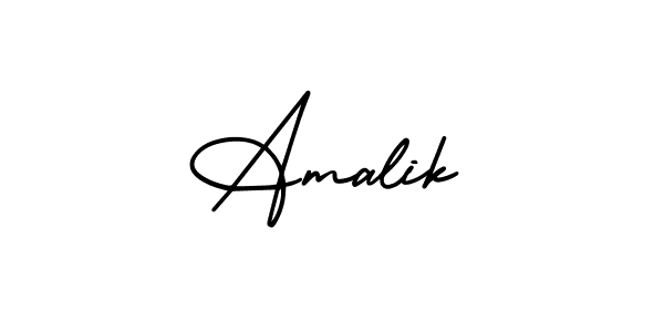 It looks lik you need a new signature style for name Amalik. Design unique handwritten (AmerikaSignatureDemo-Regular) signature with our free signature maker in just a few clicks. Amalik signature style 3 images and pictures png