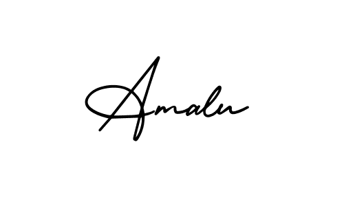 You should practise on your own different ways (AmerikaSignatureDemo-Regular) to write your name (Amalu) in signature. don't let someone else do it for you. Amalu signature style 3 images and pictures png