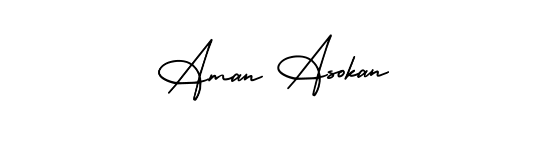 The best way (AmerikaSignatureDemo-Regular) to make a short signature is to pick only two or three words in your name. The name Aman Asokan include a total of six letters. For converting this name. Aman Asokan signature style 3 images and pictures png