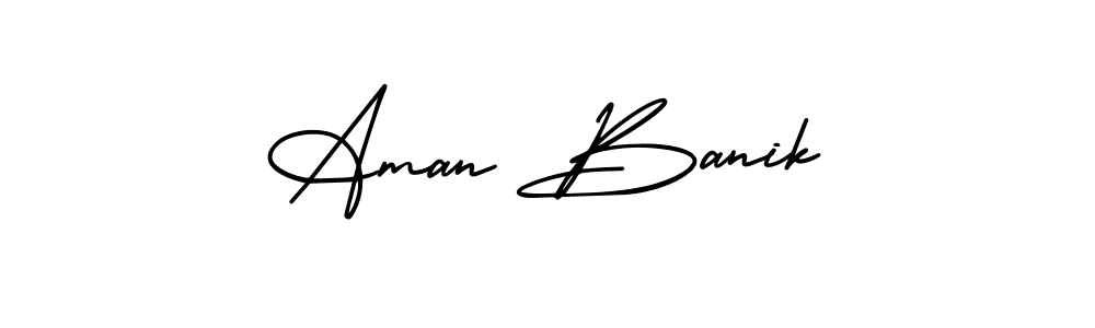 Make a beautiful signature design for name Aman Banik. With this signature (AmerikaSignatureDemo-Regular) style, you can create a handwritten signature for free. Aman Banik signature style 3 images and pictures png