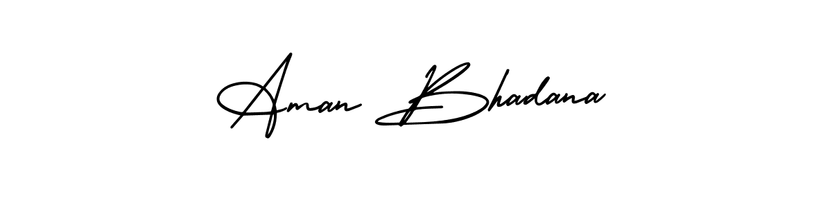 How to make Aman Bhadana name signature. Use AmerikaSignatureDemo-Regular style for creating short signs online. This is the latest handwritten sign. Aman Bhadana signature style 3 images and pictures png