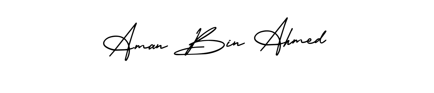 if you are searching for the best signature style for your name Aman Bin Ahmed. so please give up your signature search. here we have designed multiple signature styles  using AmerikaSignatureDemo-Regular. Aman Bin Ahmed signature style 3 images and pictures png