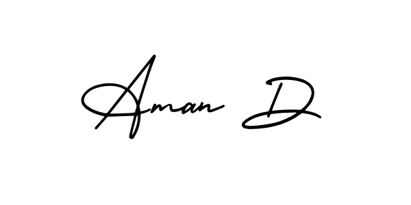Aman D stylish signature style. Best Handwritten Sign (AmerikaSignatureDemo-Regular) for my name. Handwritten Signature Collection Ideas for my name Aman D. Aman D signature style 3 images and pictures png