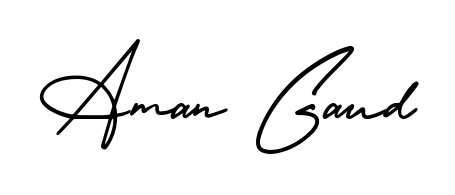 The AmerikaSignatureDemo-Regular font transforms the name Aman Gaud into an executive sign with sharp precision and distinguished character. Aman Gaud signature style 3 images and pictures png