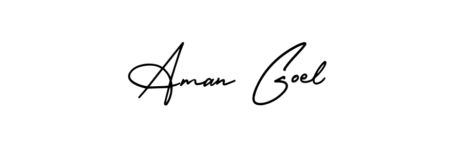 It looks lik you need a new signature style for name Aman Goel. Design unique handwritten (AmerikaSignatureDemo-Regular) signature with our free signature maker in just a few clicks. Aman Goel signature style 3 images and pictures png