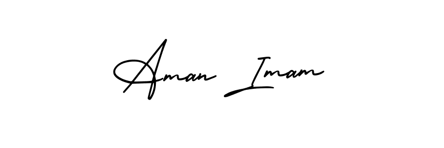 You should practise on your own different ways (AmerikaSignatureDemo-Regular) to write your name (Aman Imam) in signature. don't let someone else do it for you. Aman Imam signature style 3 images and pictures png