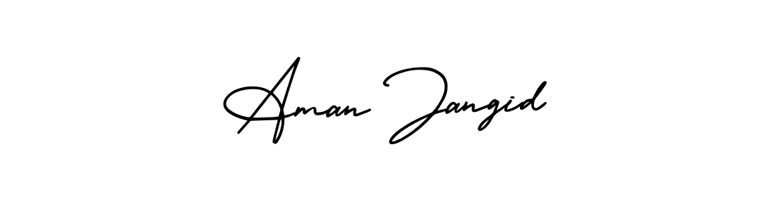 How to make Aman Jangid name signature. Use AmerikaSignatureDemo-Regular style for creating short signs online. This is the latest handwritten sign. Aman Jangid signature style 3 images and pictures png