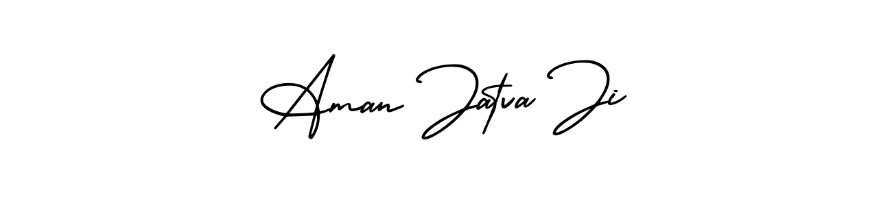 The best way (AmerikaSignatureDemo-Regular) to make a short signature is to pick only two or three words in your name. The name Aman Jatva Ji include a total of six letters. For converting this name. Aman Jatva Ji signature style 3 images and pictures png
