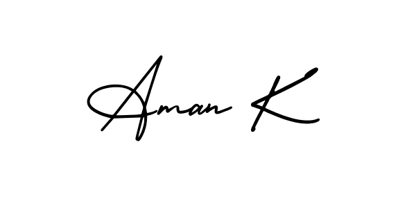 This is the best signature style for the Aman K name. Also you like these signature font (AmerikaSignatureDemo-Regular). Mix name signature. Aman K signature style 3 images and pictures png