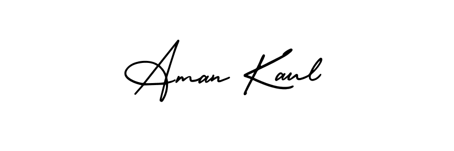 You should practise on your own different ways (AmerikaSignatureDemo-Regular) to write your name (Aman Kaul) in signature. don't let someone else do it for you. Aman Kaul signature style 3 images and pictures png