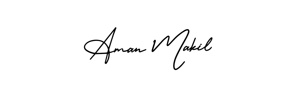 Similarly AmerikaSignatureDemo-Regular is the best handwritten signature design. Signature creator online .You can use it as an online autograph creator for name Aman Makil. Aman Makil signature style 3 images and pictures png