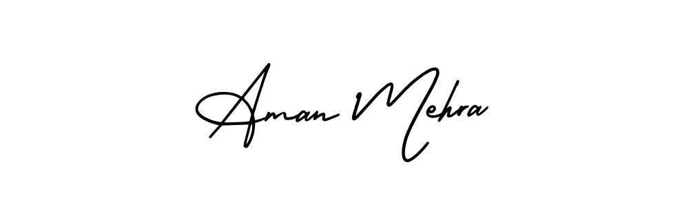 The best way (AmerikaSignatureDemo-Regular) to make a short signature is to pick only two or three words in your name. The name Aman Mehra include a total of six letters. For converting this name. Aman Mehra signature style 3 images and pictures png