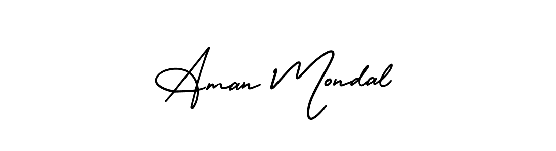 How to make Aman Mondal name signature. Use AmerikaSignatureDemo-Regular style for creating short signs online. This is the latest handwritten sign. Aman Mondal signature style 3 images and pictures png