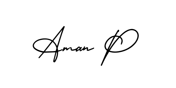 It looks lik you need a new signature style for name Aman P. Design unique handwritten (AmerikaSignatureDemo-Regular) signature with our free signature maker in just a few clicks. Aman P signature style 3 images and pictures png