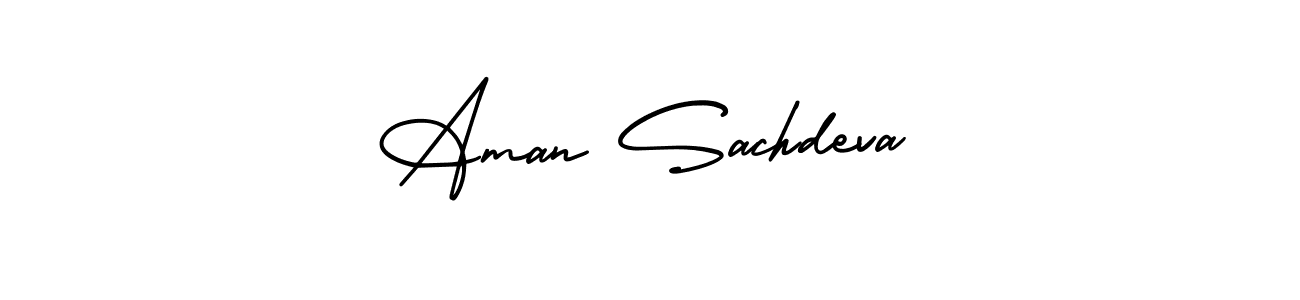 This is the best signature style for the Aman Sachdeva name. Also you like these signature font (AmerikaSignatureDemo-Regular). Mix name signature. Aman Sachdeva signature style 3 images and pictures png