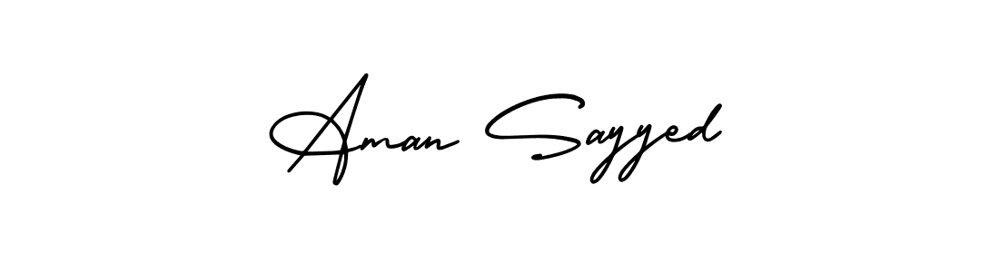 The best way (AmerikaSignatureDemo-Regular) to make a short signature is to pick only two or three words in your name. The name Aman Sayyed include a total of six letters. For converting this name. Aman Sayyed signature style 3 images and pictures png