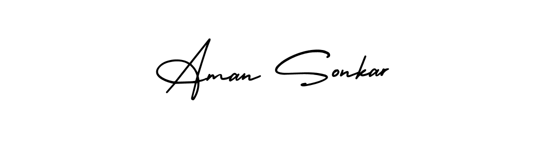 How to Draw Aman Sonkar signature style? AmerikaSignatureDemo-Regular is a latest design signature styles for name Aman Sonkar. Aman Sonkar signature style 3 images and pictures png
