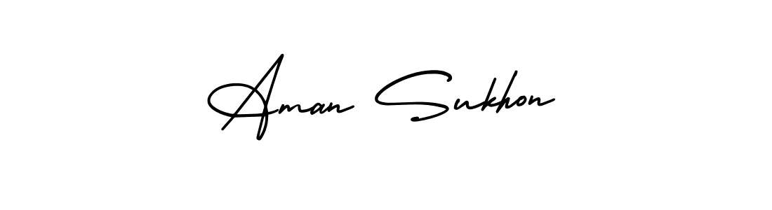 Make a beautiful signature design for name Aman Sukhon. With this signature (AmerikaSignatureDemo-Regular) style, you can create a handwritten signature for free. Aman Sukhon signature style 3 images and pictures png