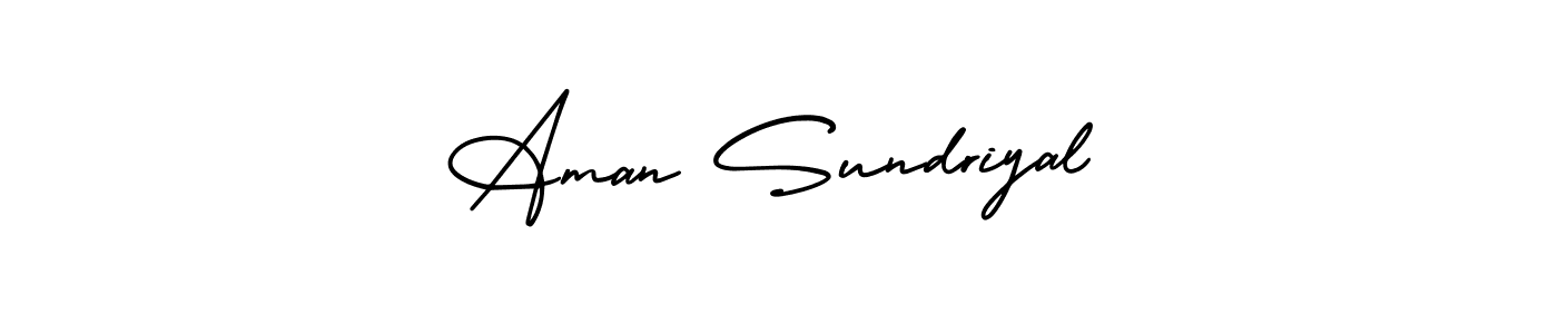 Aman Sundriyal stylish signature style. Best Handwritten Sign (AmerikaSignatureDemo-Regular) for my name. Handwritten Signature Collection Ideas for my name Aman Sundriyal. Aman Sundriyal signature style 3 images and pictures png
