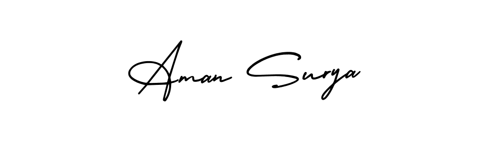 Aman Surya stylish signature style. Best Handwritten Sign (AmerikaSignatureDemo-Regular) for my name. Handwritten Signature Collection Ideas for my name Aman Surya. Aman Surya signature style 3 images and pictures png