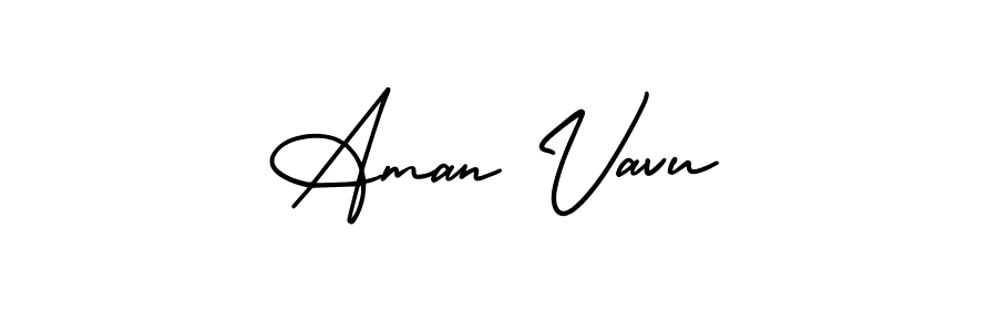 if you are searching for the best signature style for your name Aman Vavu. so please give up your signature search. here we have designed multiple signature styles  using AmerikaSignatureDemo-Regular. Aman Vavu signature style 3 images and pictures png