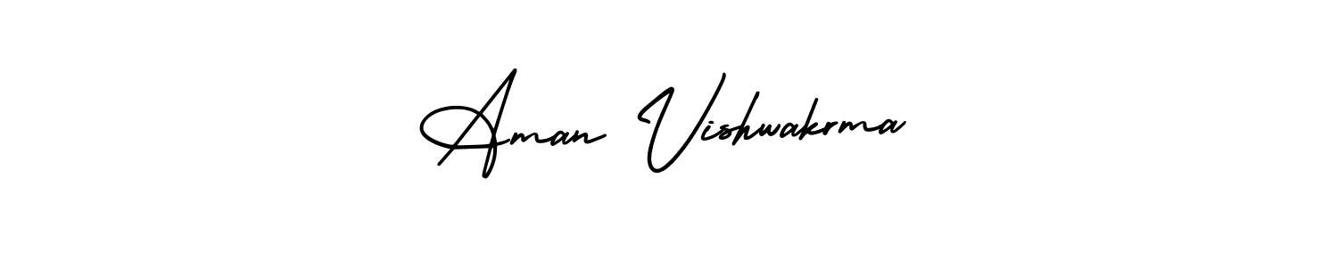 if you are searching for the best signature style for your name Aman Vishwakrma. so please give up your signature search. here we have designed multiple signature styles  using AmerikaSignatureDemo-Regular. Aman Vishwakrma signature style 3 images and pictures png