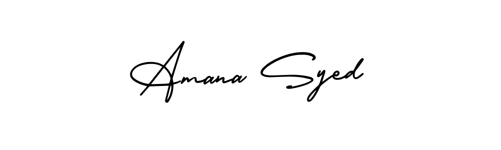 Make a beautiful signature design for name Amana Syed. With this signature (AmerikaSignatureDemo-Regular) style, you can create a handwritten signature for free. Amana Syed signature style 3 images and pictures png