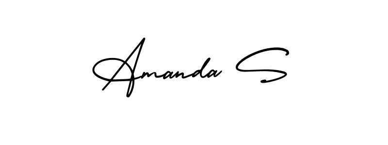 The best way (AmerikaSignatureDemo-Regular) to make a short signature is to pick only two or three words in your name. The name Amanda S include a total of six letters. For converting this name. Amanda S signature style 3 images and pictures png