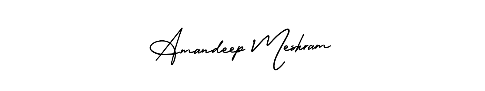 How to make Amandeep Meshram name signature. Use AmerikaSignatureDemo-Regular style for creating short signs online. This is the latest handwritten sign. Amandeep Meshram signature style 3 images and pictures png