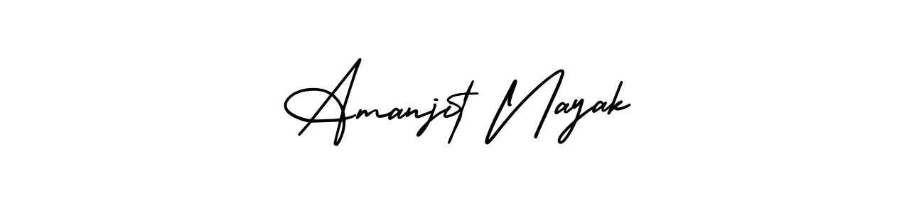 You should practise on your own different ways (AmerikaSignatureDemo-Regular) to write your name (Amanjit Nayak) in signature. don't let someone else do it for you. Amanjit Nayak signature style 3 images and pictures png