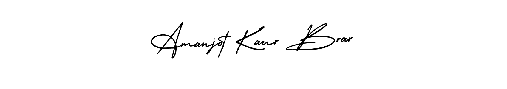 You should practise on your own different ways (AmerikaSignatureDemo-Regular) to write your name (Amanjot Kaur Brar) in signature. don't let someone else do it for you. Amanjot Kaur Brar signature style 3 images and pictures png