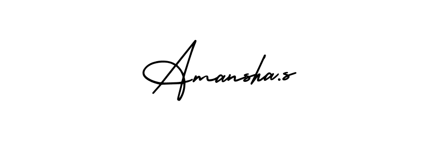 The best way (AmerikaSignatureDemo-Regular) to make a short signature is to pick only two or three words in your name. The name Amansha.s include a total of six letters. For converting this name. Amansha.s signature style 3 images and pictures png