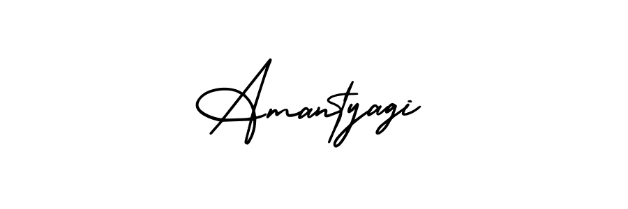 The best way (AmerikaSignatureDemo-Regular) to make a short signature is to pick only two or three words in your name. The name Amantyagi include a total of six letters. For converting this name. Amantyagi signature style 3 images and pictures png