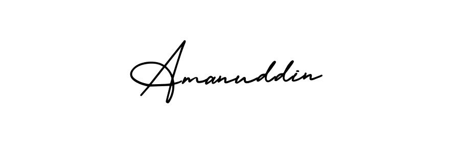 How to make Amanuddin name signature. Use AmerikaSignatureDemo-Regular style for creating short signs online. This is the latest handwritten sign. Amanuddin signature style 3 images and pictures png