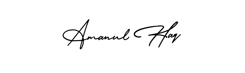 Make a beautiful signature design for name Amanul Haq. With this signature (AmerikaSignatureDemo-Regular) style, you can create a handwritten signature for free. Amanul Haq signature style 3 images and pictures png