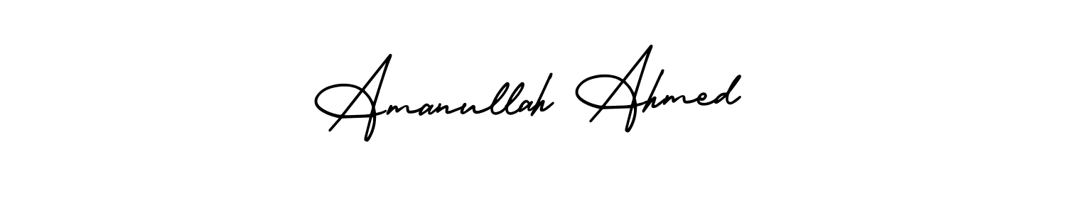 The best way (AmerikaSignatureDemo-Regular) to make a short signature is to pick only two or three words in your name. The name Amanullah Ahmed include a total of six letters. For converting this name. Amanullah Ahmed signature style 3 images and pictures png