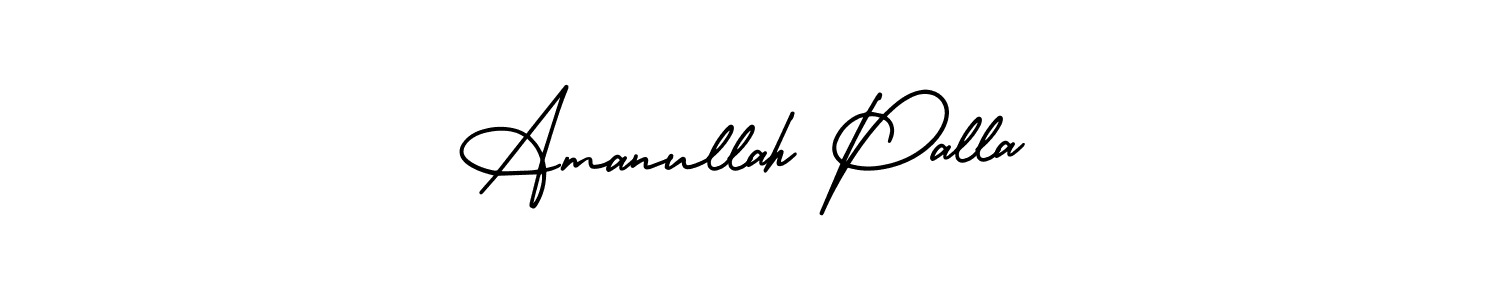 How to make Amanullah Palla name signature. Use AmerikaSignatureDemo-Regular style for creating short signs online. This is the latest handwritten sign. Amanullah Palla signature style 3 images and pictures png